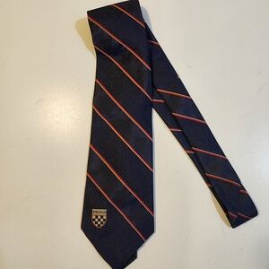 THE RAH RAH Collection Navy Blue Striped Silk  Tie with Richmond Accents